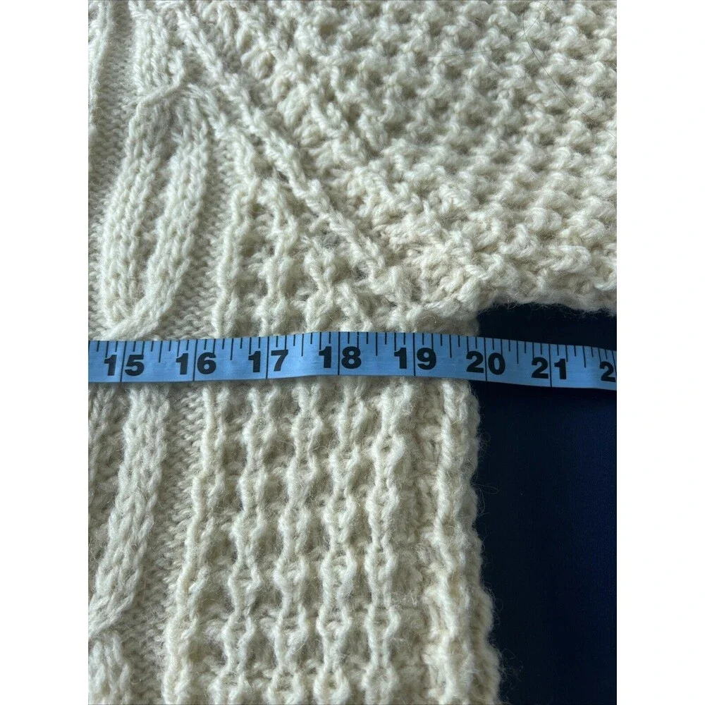 Blarney Mills Aran Fisherman Pure Wool Chunky Knit Women's‎ Handmade Sweater 40
